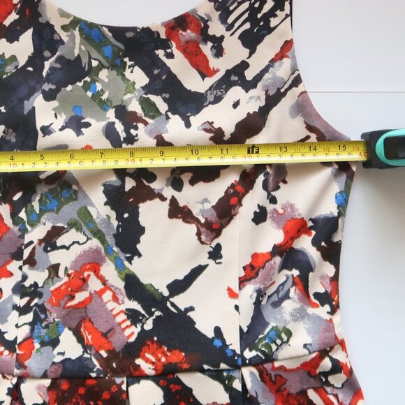 Maeve Anthropologie Artsy Abstract Print Fit & Flare Dress Tencel Stretch S - Picture 12 of 16